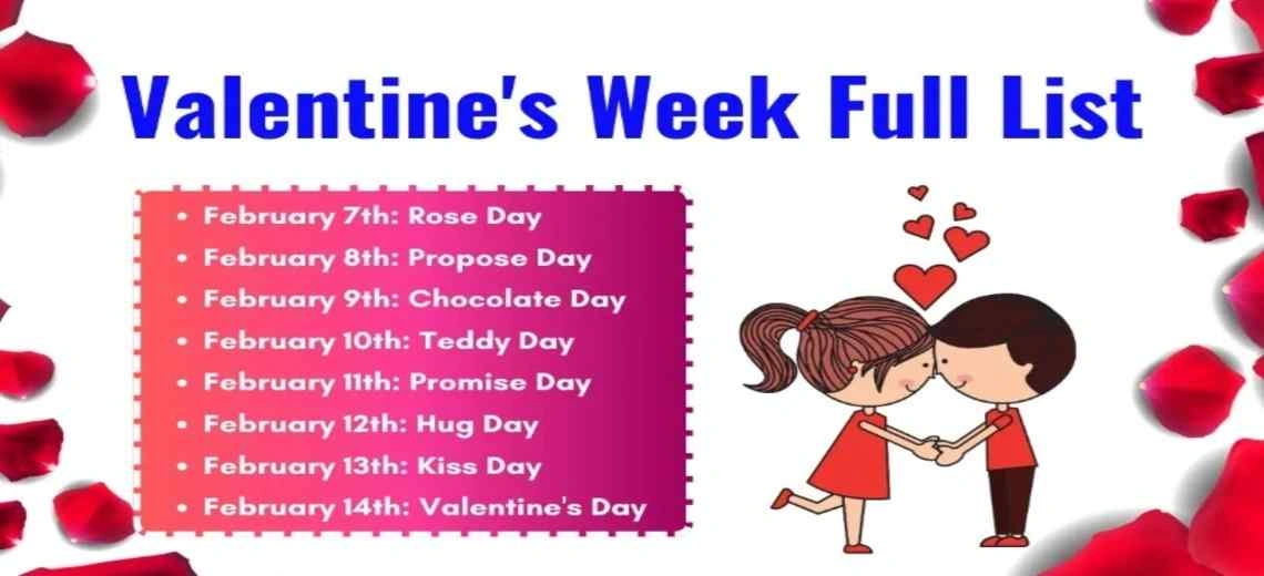 valentine week list details